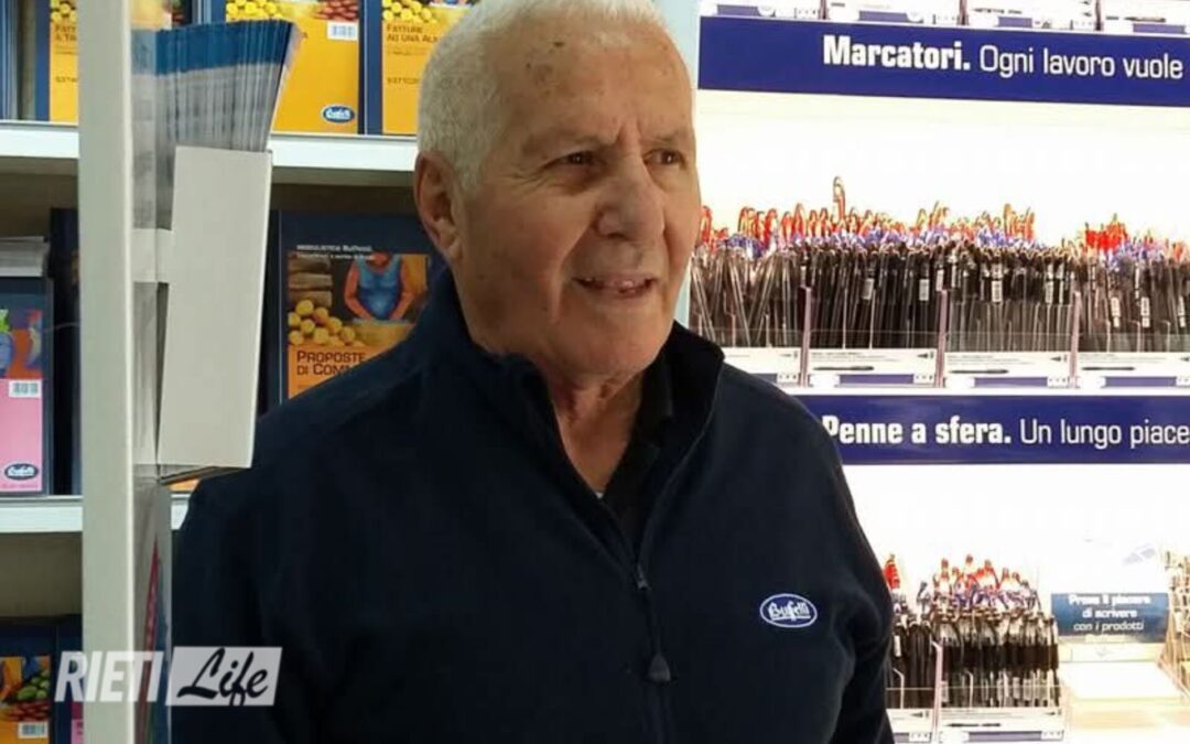 Rieti in lutto: addio a Ferruccio Bartocci, storico proprietario di Buffetti. I funerali martedì 13 gennaio alle 14.30 a Rieti in Cattedrale